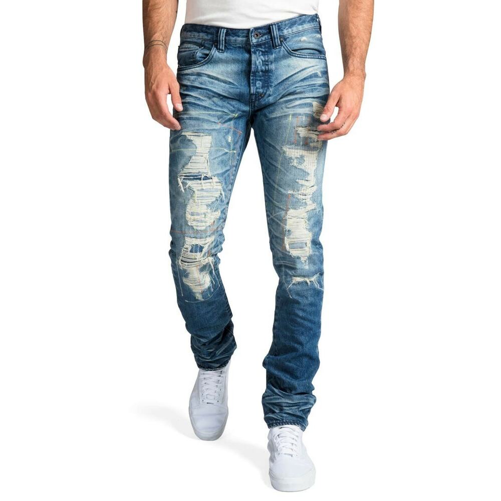 PRPS Le Sabre Slim Fit Men's Destroyed Jeans Size 38x34